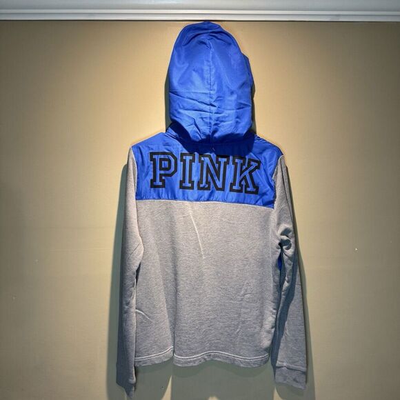 PINK Victoria's Secret Half Zip Pullover Jacket Blue Grey Women’s Size Large - Picture 2 of 3